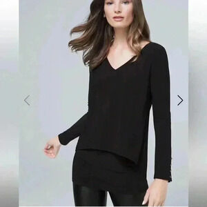 White House Black Market Layered Knit Tunic Navy Blue Blouse Dress Combo
Medium